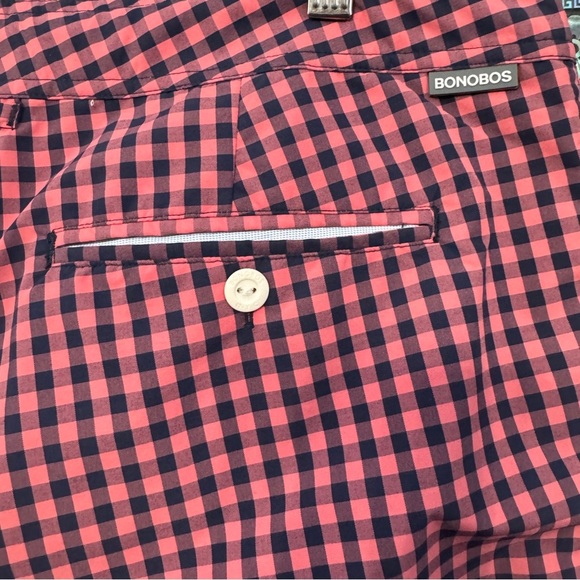 Bonobos Men’s 34 Pink Navy Gingham Swim Trunks 9” Inseam - Picture 4 of 9